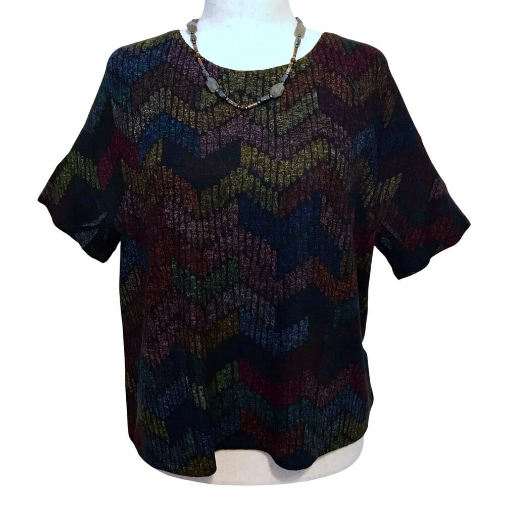 GO Couture Short Sleeves Top Women L